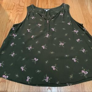 Sonoma Olive with Floral Tank Top Size XL